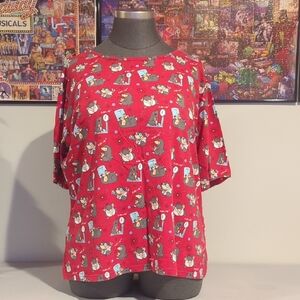 Playful Red Graphic Women's Tee